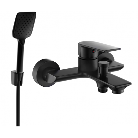 Mexen Alexa R62 стенен смесител с душ, черен - 7123R62-70