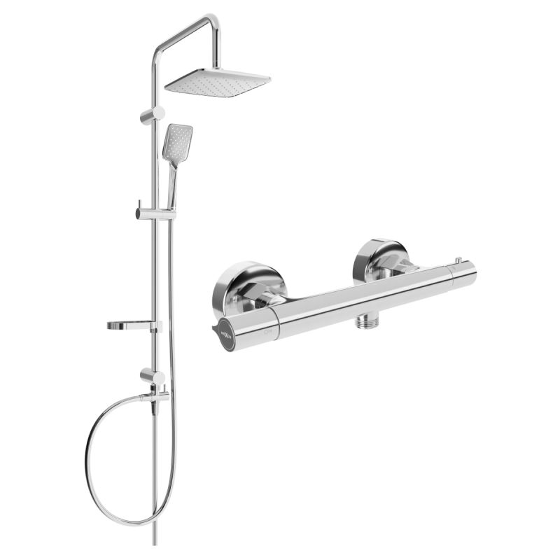 Mexen Slim Sven външен душ комплект с душ глава и термостатичен смесител,