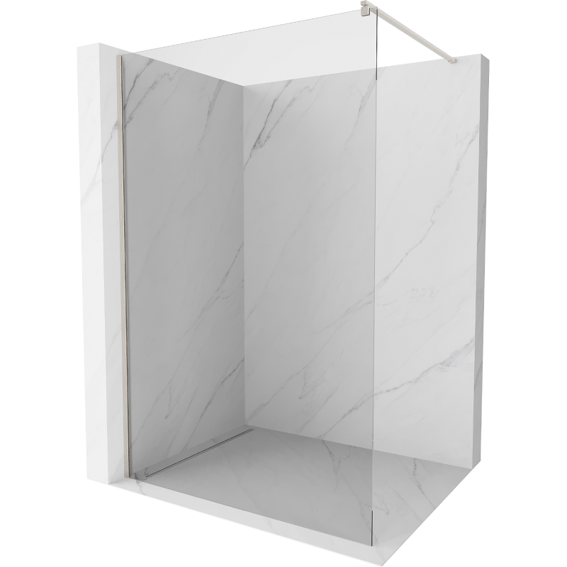 Mexen Kioto стената за душ Walk-in 140 x 200 см, прозрачно 8 мм, четкан никел - 800-140-101-97-00