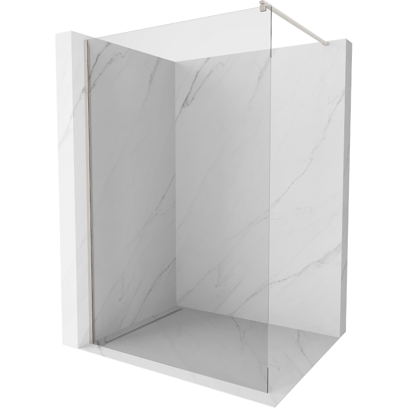 Mexen Kioto стена за душ Walk-in 155 x 200 см, прозрачна 8 мм, четкан никел - 800-155-101-97-00