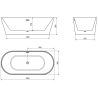 Mexen Luna свободностояща вана 180 x 80 см, бяла, отливка gun metal - 52031808000-95