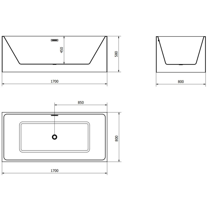 Mexen Nita свободностояща вана 170 x 80 cm, бяла, преливник розово злато - 52091708000-60