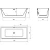 Mexen Lita свободностояща вана 170 x 75 см, бяла/черна, brushed меден отвод - 52121707575-65