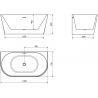 Mexen Oval вана, свободно стояща, стена 140 x 75 см, бяла, оттичане бяло - 52671407500-20
