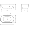 Mexen Oval вана свободностояща стена 140 x 75 см, бяла, отводнител никел четкан - 52671407500-97