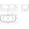 Mexen Oval вана свободно стояща 170 x 80 см, бяла, хромиран прелив - 52671708000-01