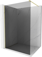 Mexen Kioto стена за душ Walk-in 80 x 200 cm, графит 8 mm, златиста четка - 800-080-101-55-40