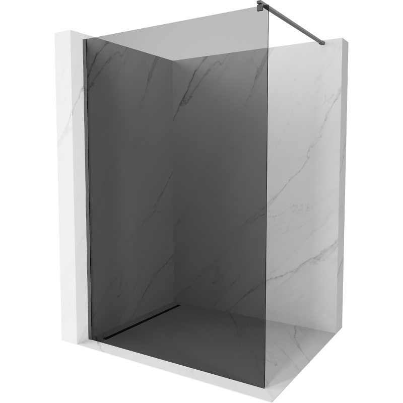 Mexen Kioto душ параван Walk-in 140 x 200 cm, графит 8 мм, четка сива четка - 800-140-101-66-40