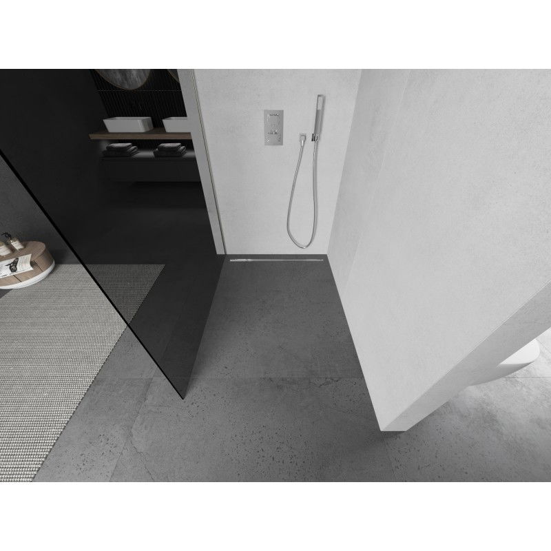 Mexen Kioto душ преграда Walk-in 110 x 200 см, графит 8 мм, никел мат - 800-110-101-97-40