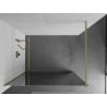 Mexen Kioto стена за душ Walk-in 100 x 200 см, огледало 8 мм, златно четкано - 800-100-101-55-50