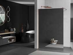 Mexen Kioto стена за душ Walk-in 70 x 200 см, огледало 8 мм, четкована мед - 800-070-101-65-50