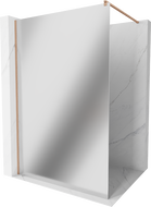 Mexen Kioto стена за душ Walk-in 120 x 200 см, огледало 8 мм, медна четка - 800-120-101-65-50