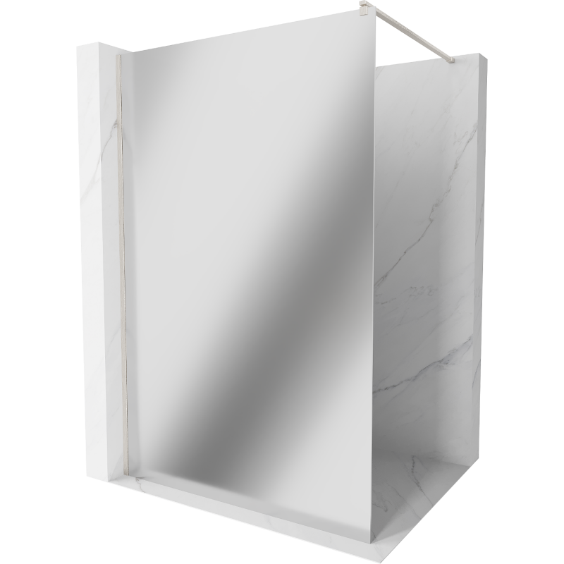 Mexen Kioto стена за душ 100 x 200 см, огледало 8 мм, brushed никел - 800-100-101-97-50