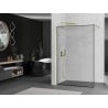 Mexen Kioto стена за душ Walk-in 100 x 200 см, черен модел 8 мм, златно матово - 800-100-101-55-70
