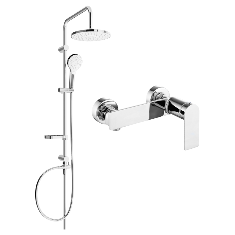 Mexen Zero Ерик комплект за душ за външен монтаж с душ пита и душ батерия,