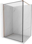 Mexen Kioto стена за душ Walk-in 70 x 200 см, черен модел 8 мм, четка за мед - 800-070-101-65-70