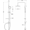 Mexen Zero Carl външен душ комплект с дъждовен душ и душ батерия, хром - 71140240-00