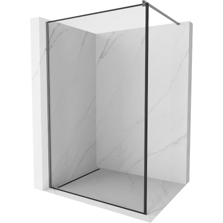 Mexen Kioto душ преграда Walk-in 80 x 200 см, черна рамка 8 мм, матово сиво боядисано - 800-080-101-66-70