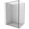 Mexen Kioto стена за душ Walk-in 140 x 200 см, черен модел 8 мм, шлифован никел - 800-140-101-97-70