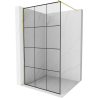 Mexen Kioto стена за душ Walk-in 110 x 200 см, черен модел 8 мм, златист шлифован - 800-110-101-55-77