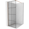 Mexen Kioto стена за душ Walk-in 70 x 200 см, черен модел 8 мм, четкана мед - 800-070-101-65-77