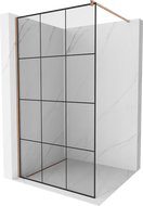 Mexen Kioto душ кабина Walk-in 100 x 200 см, черен модел 8 мм, шлифована мед - 800-100-101-65-77