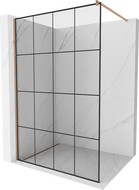 Mexen Kioto душ кабина Walk-in 140 x 200 см, черен модел 8 мм, четкована мед - 800-140-101-65-77