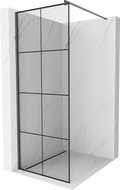 Mexen Kioto стената за душ Walk-in 90 x 200 см, черен модел 8 мм, gun gray четкан - 800-090-101-66-77
