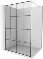 Mexen Киото стенен душ панел Walk-in 130 x 200 см, черен модел 8 мм, с четкан никел - 800-130-101-97-77