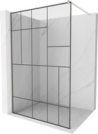 Mexen Kioto стенка душа Walk-in 80 x 200 см, черен модел 8 мм, с четкан никел - 800-080-101-97-78