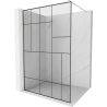 Mexen Kioto стена за душ Walk-in 130 x 200 см, черен модел 8 мм, матова никелова - 800-130-101-97-78