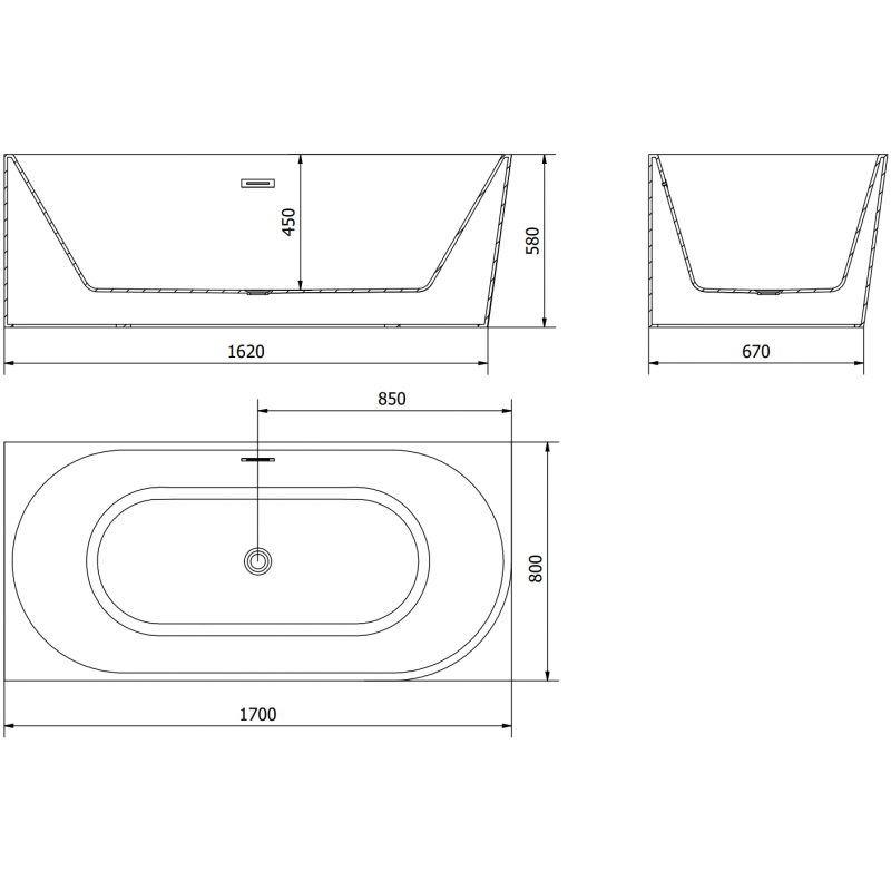 Mexen Mia свободно стояща ъглова вана лява 170 x 80 см, бяла, преливник златен матиран - 52691708000L-55