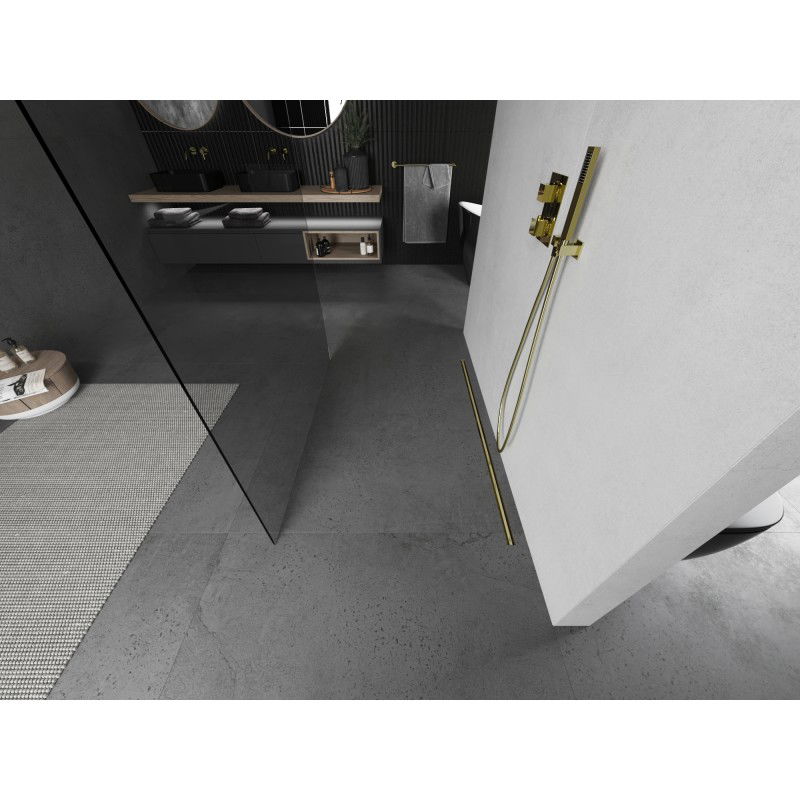 Mexen Kioto свободностояща душ кабина 160 x 200 см, прозрачна 8 мм, златист матов - 800-160-002-55-00