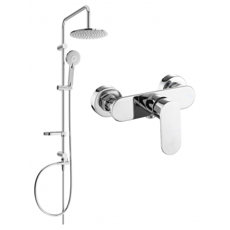 Mexen Milo Carl външен душ комплект с дъждовна душ глава и душ батерия, хром