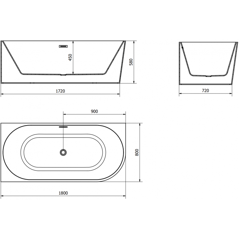 Mexen Mia свободностояща вана ъглова лява 180 x 80 см, бяла, преливник матова мед - 52691808000L-65