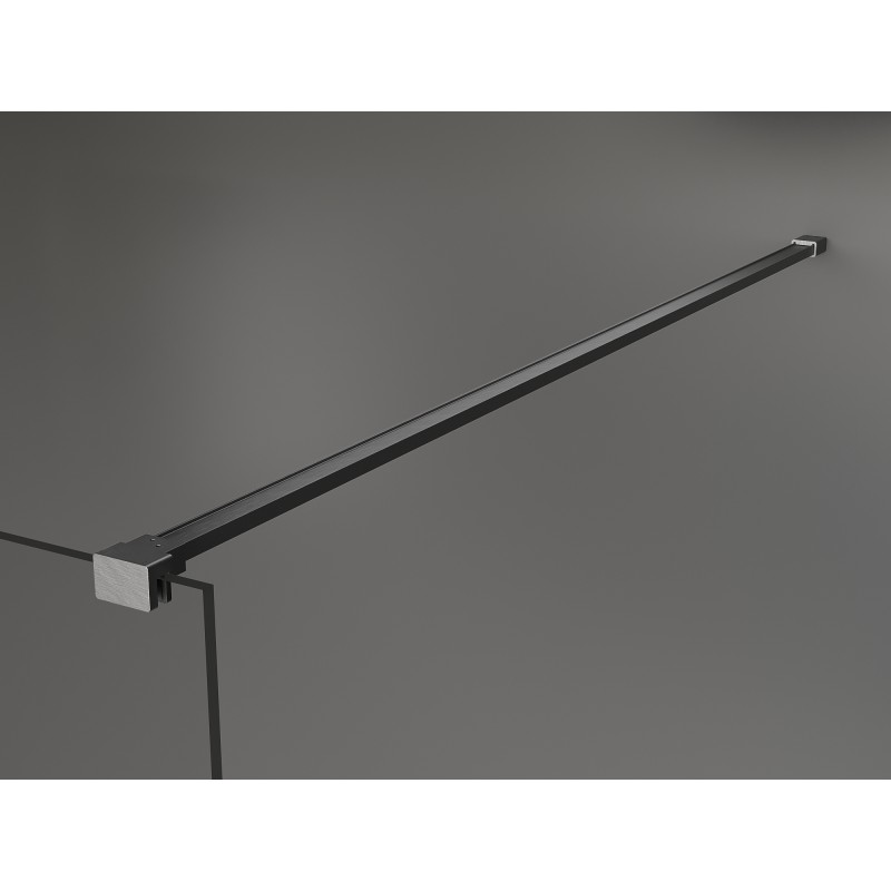 Mexen Kioto стъклена стена за душ Walk-in 140 x 200 см, черен мотив 8 мм, четкан gun gray - 800-140-101-66-78