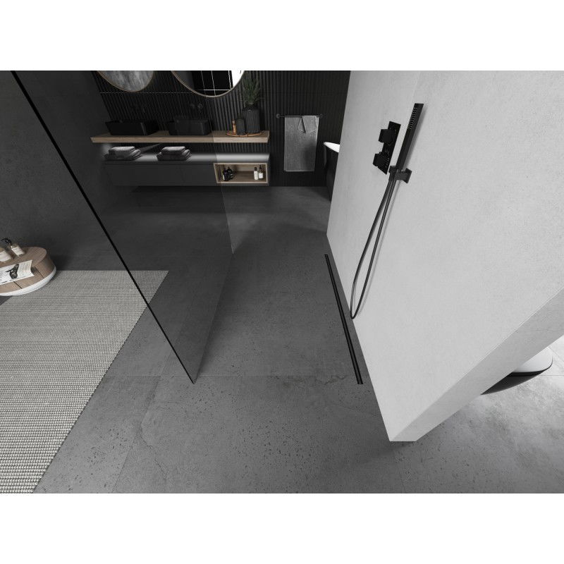 Mexen Kioto самостоятелна душ стена 170 x 200 см, прозрачно 8 мм, четка в цвят gun gray - 800-170-002-66-00