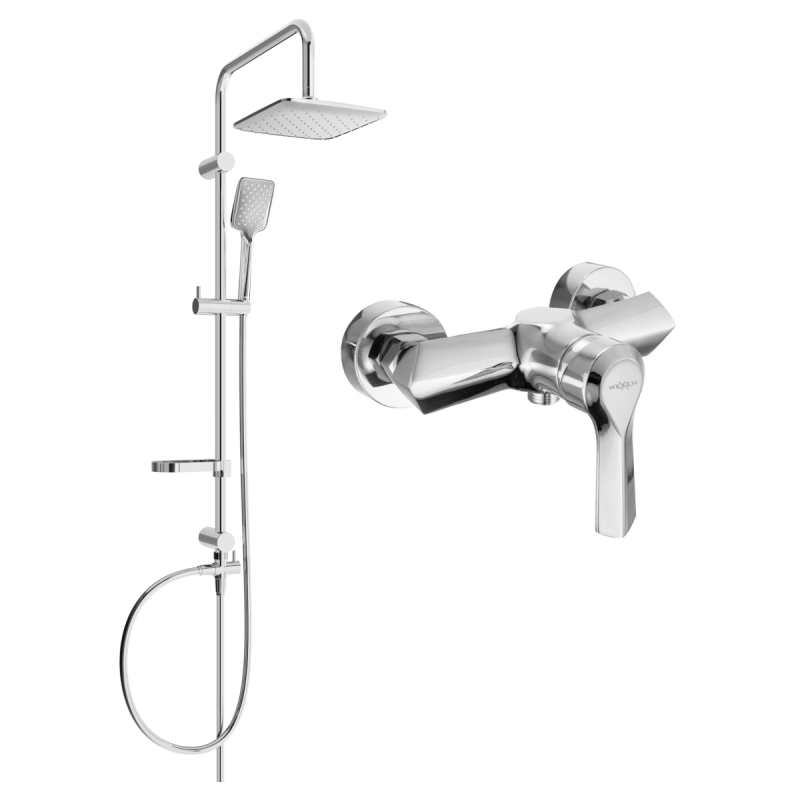 Mexen Sabre Sven външен душ комплект с дъждовалка и душ батерия, хром - 72140262-00