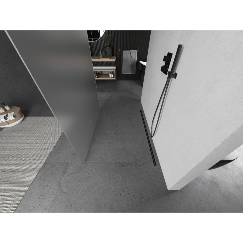 Mexen Kioto свободностояща душ стена 140 x 200 см, матирано 8 мм, четкано gun gray - 800-140-002-66-30