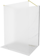 Mexen Kioto самостоятелна преграда за душ 130 x 200 см, матирано 8 мм, златно четкано - 800-130-002-55-30