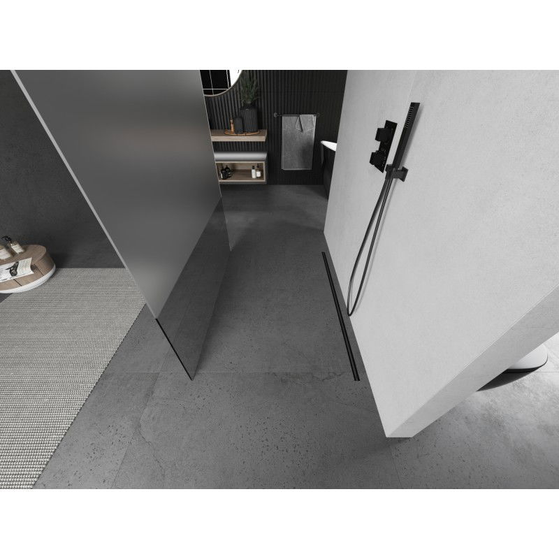 Mexen Kioto свободностояща душ-преграда 100 x 200 см, прозрачно/скреж 8 мм, четкано оръжие сиво - 800-100-002-66-35