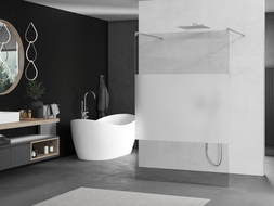 Mexen Kioto свободностояща душ стена 110 x 200 см, прозрачно/мразовито 8 мм, четката никел - 800-110-002-97-35