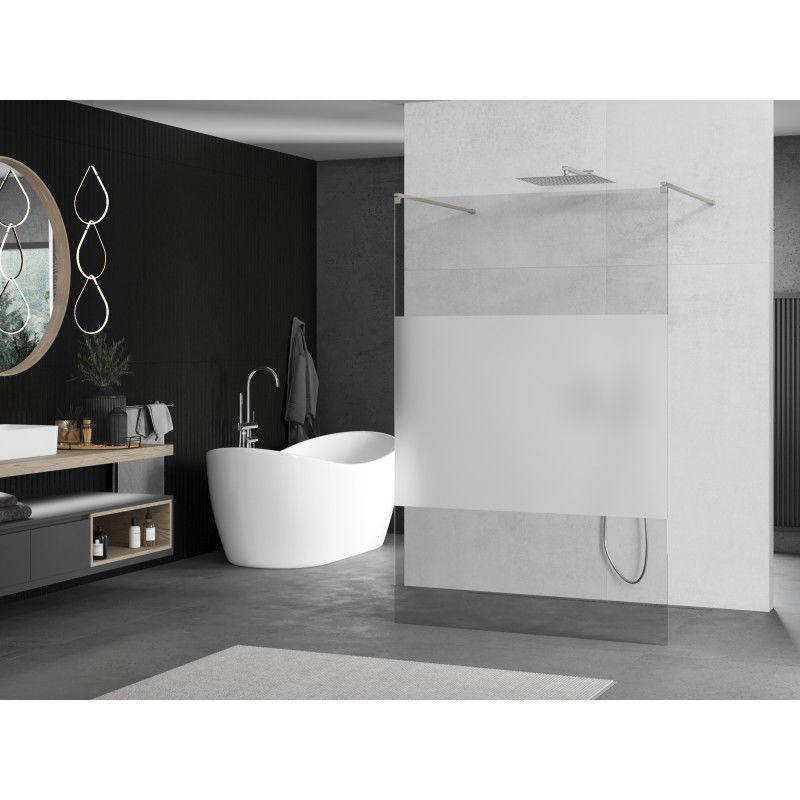 Mexen Kioto свободностояща душ кабина 120 x 200 см, прозрачна/матова 8 мм, четкан никел - 800-120-002-97-35