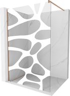 Mexen Kioto душ кабина Walk-in 70 x 200 cm, бяла вълна 8 мм, матова мед - 800-070-101-65-97