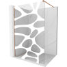 Стена за душ Mexen Kioto Walk-in 110 x 200 см, бял дизайн 8 мм, четкана мед - 800-110-101-65-97