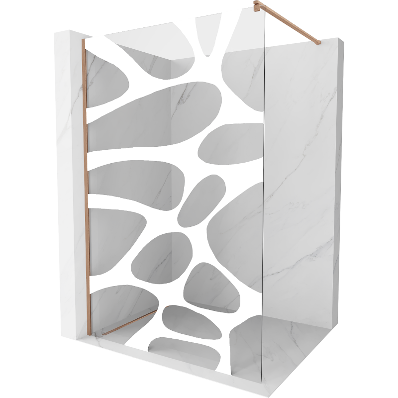 Mexen Kioto стена за душ Walk-in 120 x 200 см, бял модел 8 мм, мазно бронз - 800-120-101-65-97