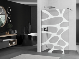 Mexen Kioto стена за душ Walk-in 140 x 200 см, бял модел 8 мм, gun gray шлифован - 800-140-101-66-97