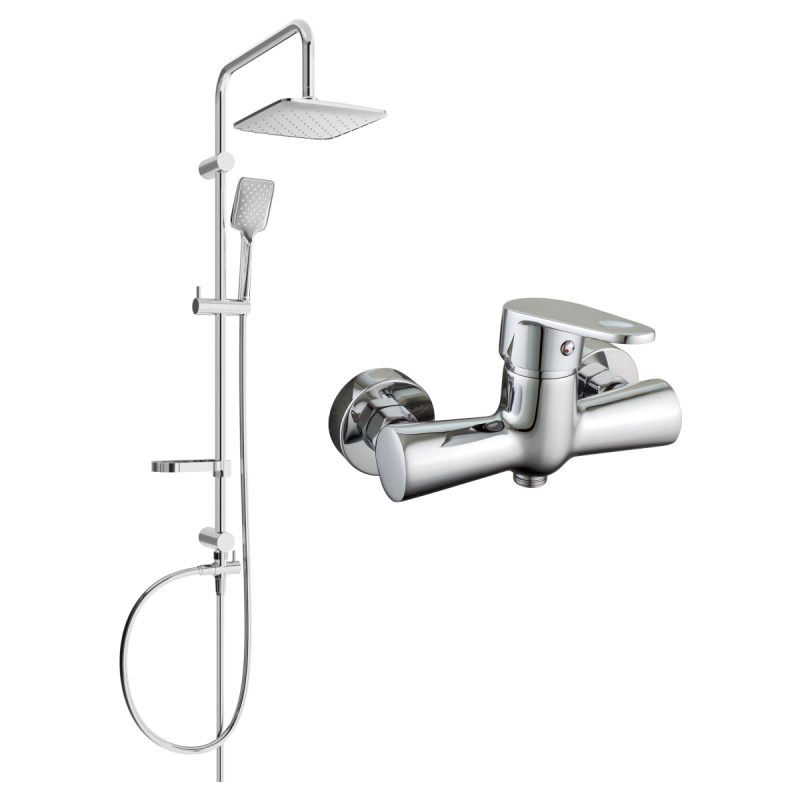 Mexen Kama Sven външен душ комплект с тропически душ и душ батерия, хром