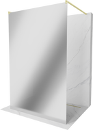 Mexen Kioto свободностояща преграда за душ 140 x 200 см, огледало 8 мм, златно четкано - 800-140-002-55-50