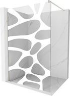 Mexen Kioto душ кабина Walk-in 140 x 200 см, бял модел 8 мм, никел мат - 800-140-101-97-97